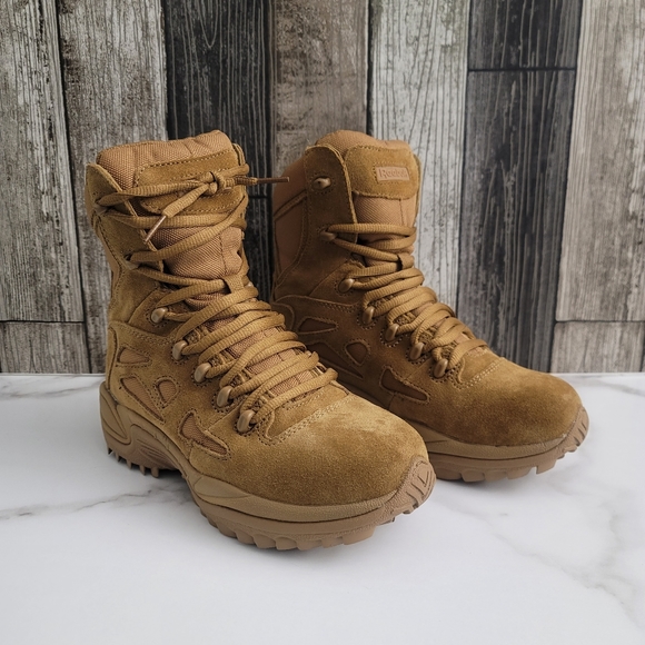 Reebok Shoes - Reebok RB8850 Rapid Response Coyote Side Zip Tactical Boots Men 5.5M Women's 7.5